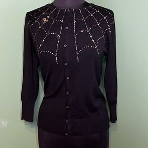 Black Mischief Made Spiderweb Cardigan